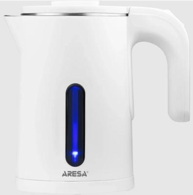 Чайник Aresa AR-3502 (1л, 700-850вт, белый,двойная стенка:пластик/нерж)