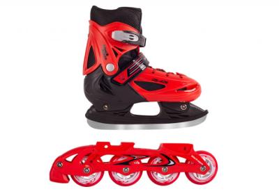Коньки раздвижные с роликовой платформой BlackAqua AS-406, красный (26-29)
