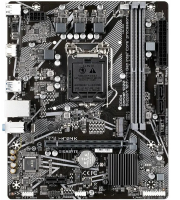 Материнская плата Gigabyte H410M K, Socket 1200,<Q470> PCI-E HDMI GbLAN SATA MicroATX 2DDR4 M.2