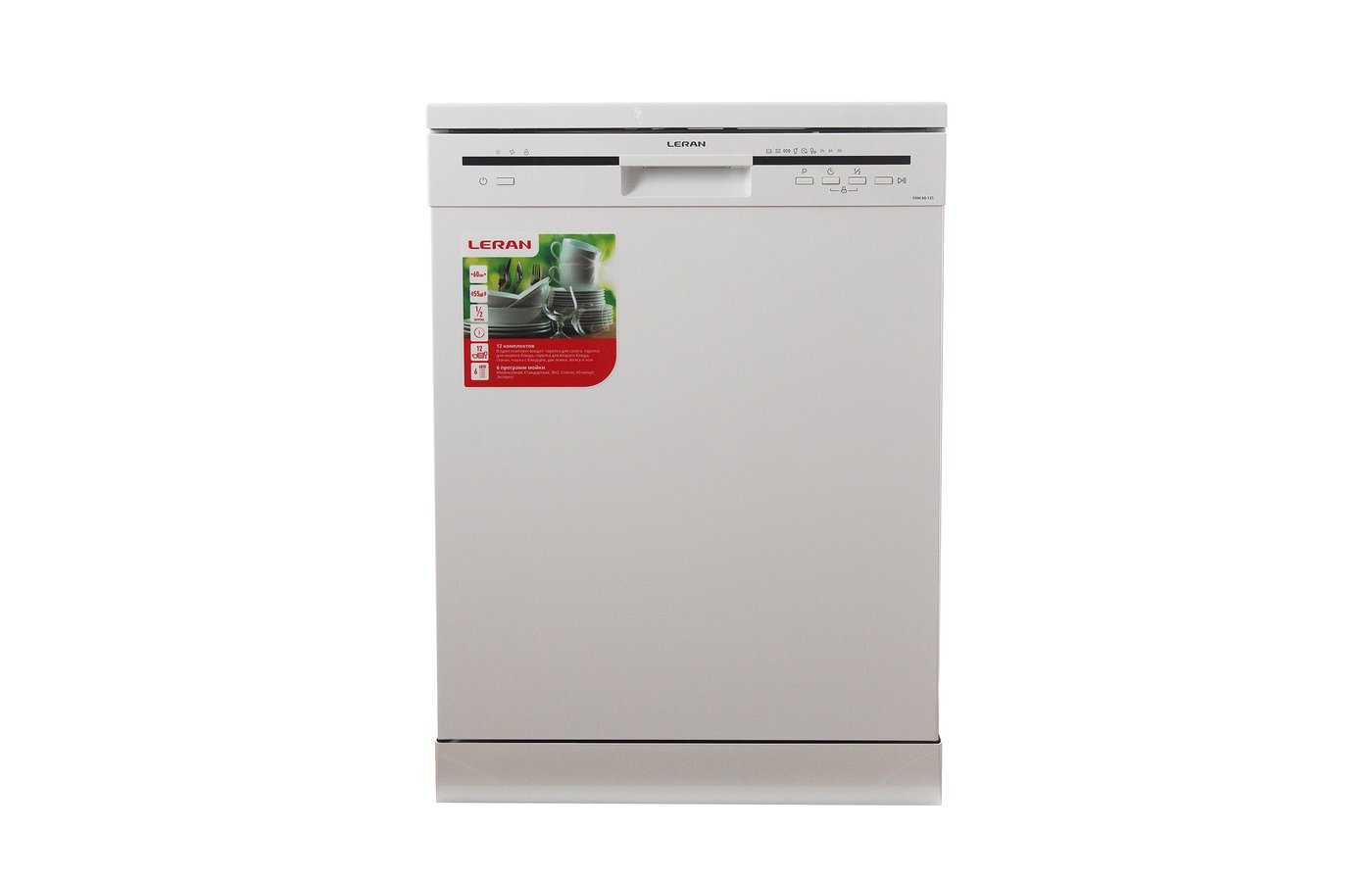 Посудомоечная машина LERAN FDW 60-125 W(отдельностоящая,12 комплектов,85х60х60см,кл.А+,11л)белая