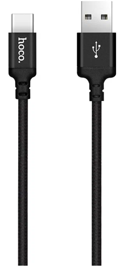 Кабель USB 2.0 - Type C Hoco 2m black, 2А, X14