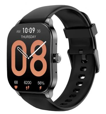 Смарт-часы Amazfit Pop 3S Metallic Black A2318 <1.96" AMOLED 502Х410,BT 5.2,GPS,SpO2,300мАч,IP68>