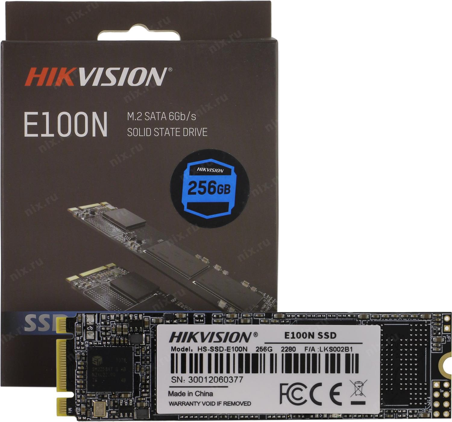 Диск SSD M.2 2280 256Gb HIKVision E100N <HS-SSD-E100N/256G> (560/510Mbs,32000 IOPS,3D TLC,SM2258XT)
