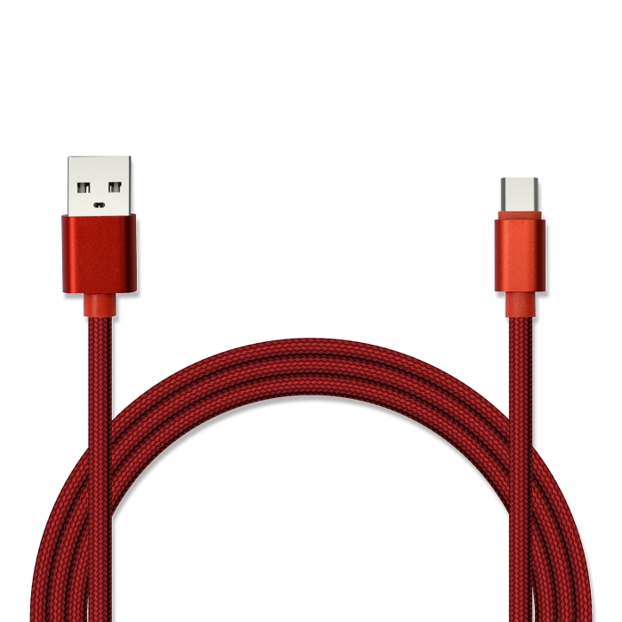 Кабель USB 2.0 - Type C Jet.A JA-DC31 2A QC3.0 1м в оплетке красный