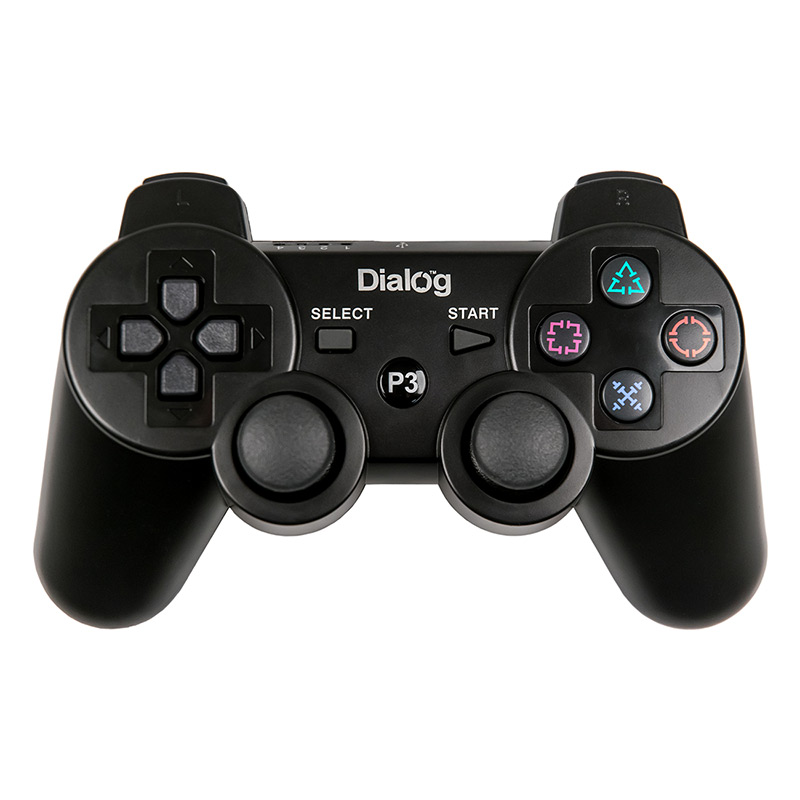 Джойстик DIALOG Action GP-A16RF - геймпад беспроводной, вибрация, 12 кнопок, для ПК и PS3, черный
