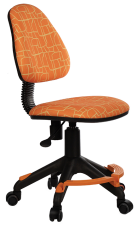 Кресло детское Бюрократ KD-4-F/TW-96-1 с подставкой для ног,оранжевый TW-96-1 колеса оранжевый
