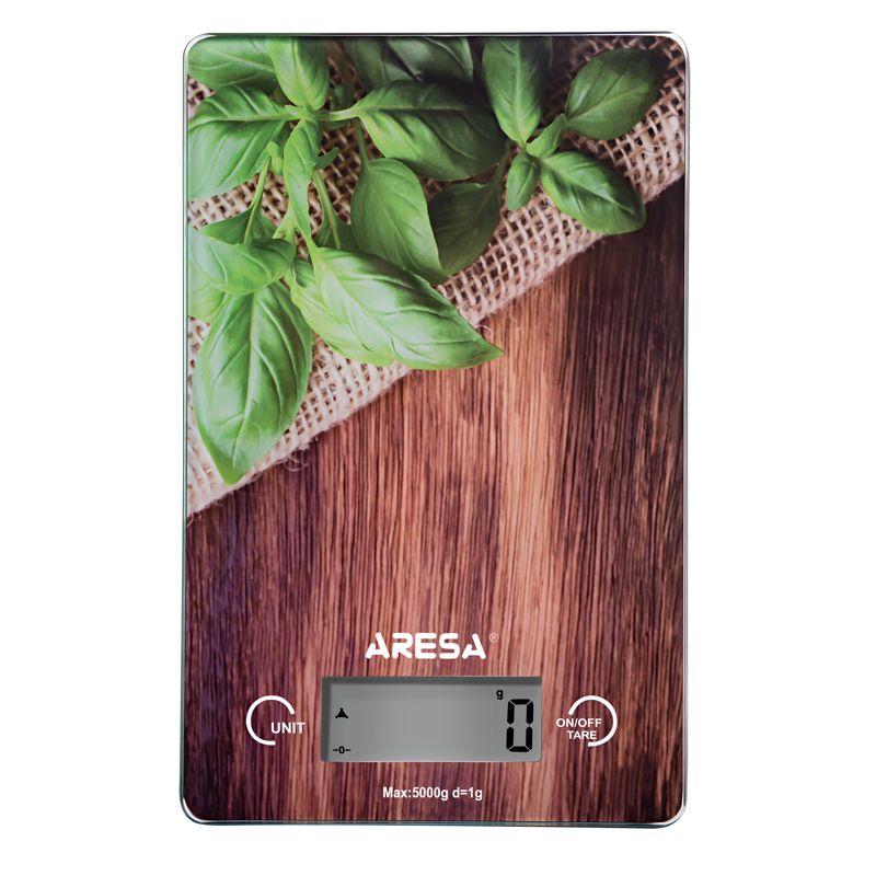 Весы кухонные Aresa AR-4310 5кг/5г, 3*AAA  "Базилик"