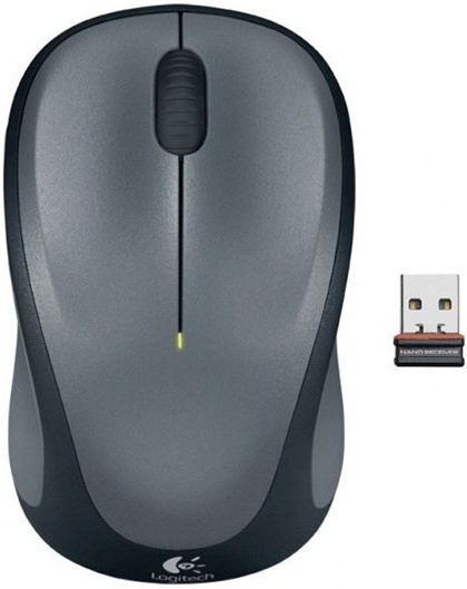 Мышка Logitech M235 серый-черный оптическая (1000dpi) беспроводная USB (2but) 910-002692)