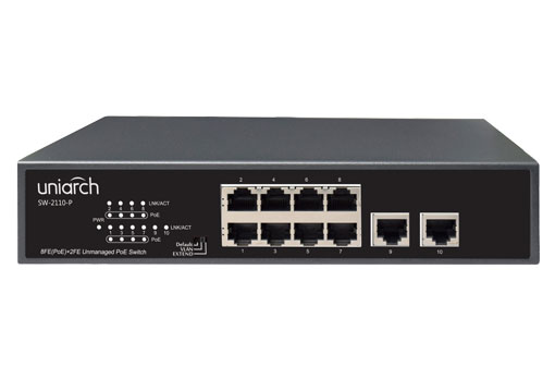Коммутатор UNV SW-2110-P 10x100Mb 8PoE 120W неуправляемый