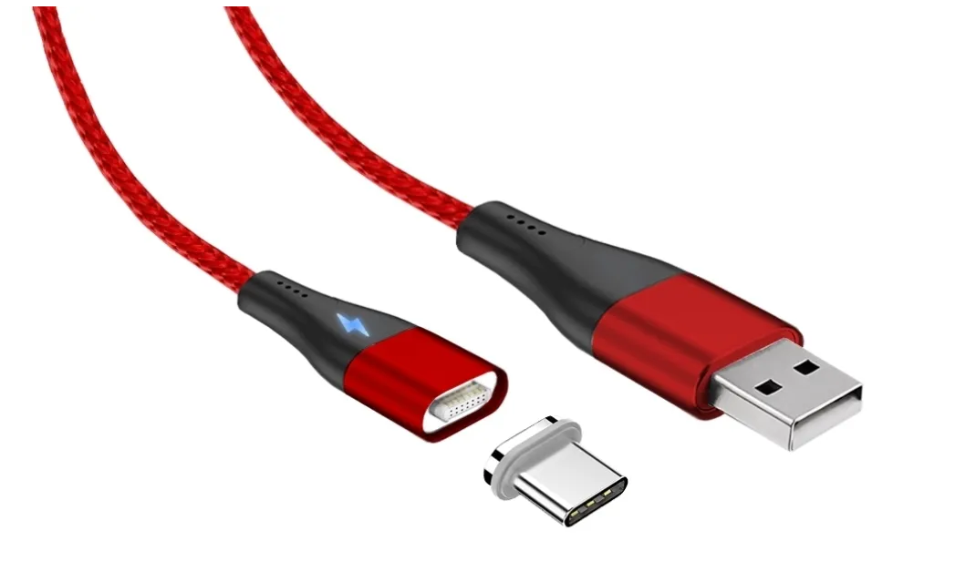 Кабель USB 2.0 - Type C JETACCESS JA-DC39 1м красный (опл.,USB/Type-C,Magnet,QC,3A)