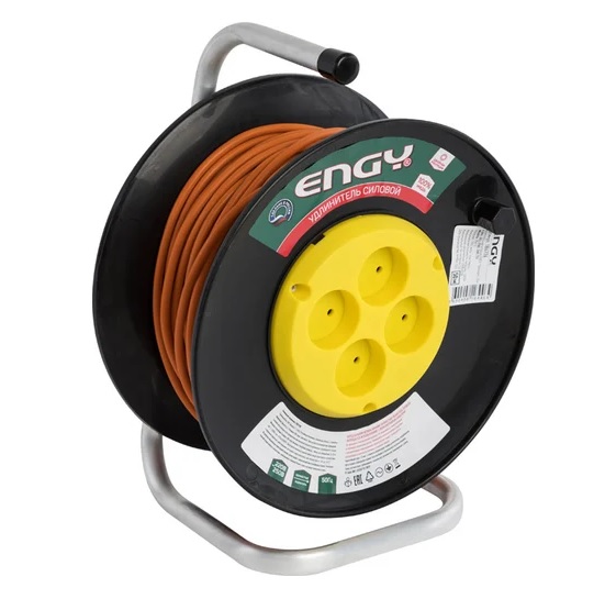 Удлинитель на катушке ENGY "Премиум" 40м./4роз, б/з, (ПВС 2х0,75)//186725
