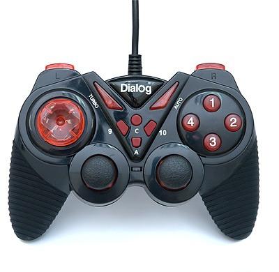 Джойстик DIALOG Action GP-A13 - геймпад вибрация, 12 кнопок, USB, черно-красный