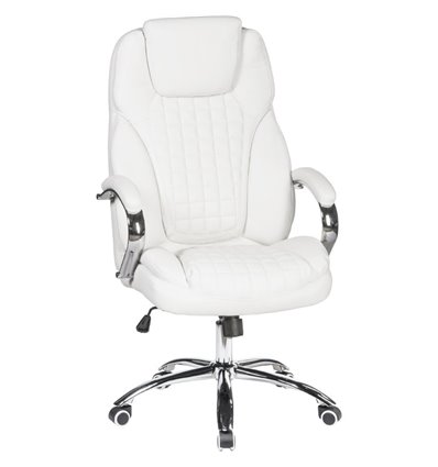 Офисное кресло для руководителей DOBRIN CHESTER белый кожзам