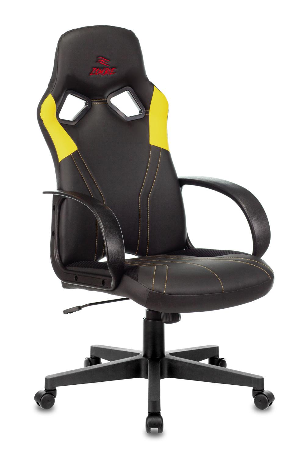 Кресло игровое ZOMBIE RUNNER YELLOW черный/желтый искусственная кожа крестовина пластик