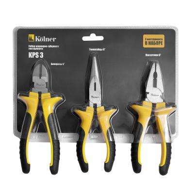 Набор шарнирно-губцевого инструмента Kolner KPS 3 3 предмета. Бокорезы 6",тонкогубцы 6",пассатижи 6 
