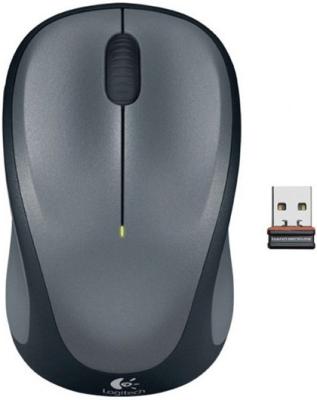 Мышка Logitech M235 серый-черный оптическая (1000dpi) беспроводная USB (2but) 910-002692)