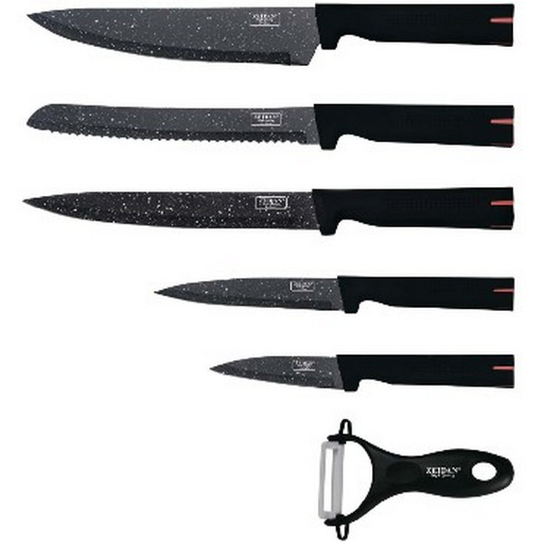 Набор ножей Zeidan Z-3097 6пр,нерж сталь, анибакт.пок-е,овощерезка