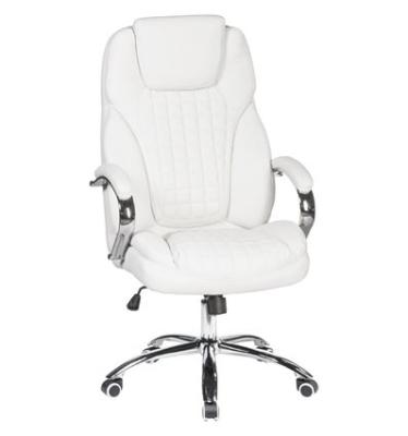 Офисное кресло для руководителей DOBRIN CHESTER белый кожзам