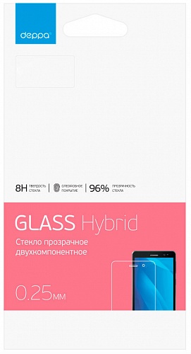 Универсальное защитное стекло 7", Hybrid, 0.25mm, 8H, Deppa, 62368