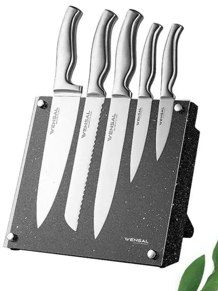 Набор ножей Vensal Farouche 2003VS 5 ножей на подставке,нерж сталь 3Cr13, ручка-сталь