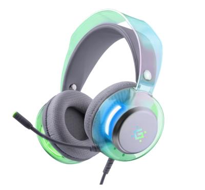 Игровая гарнитура Defender Glitch белый, RGB, провод 2 м