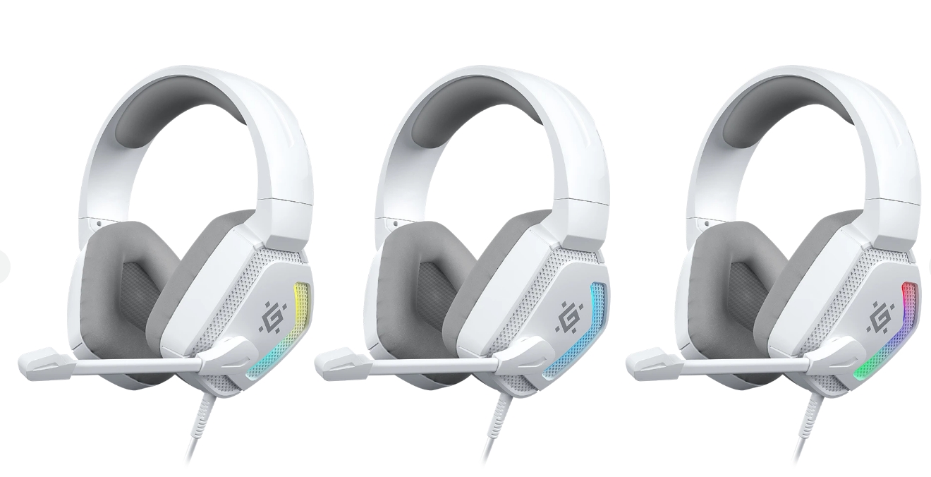 Игровая гарнитура Defender Espanto белый, 7.1, RGB,  провод 2 м