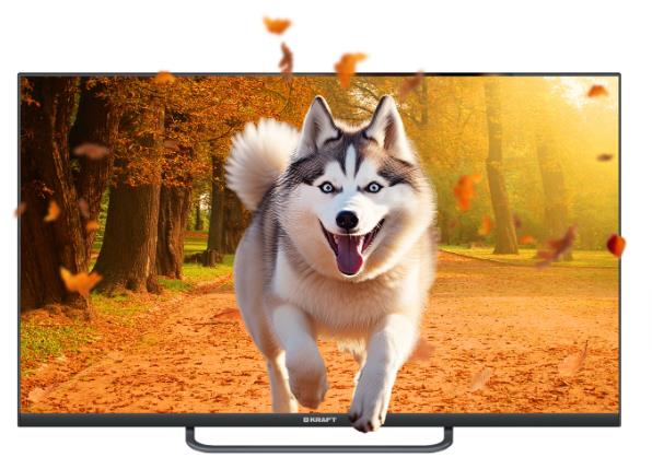 Телевизор 55" Kraft KTV-P55UHD03T2CIWLF SmartTV Android 11/UltraHD/USB/HDMI/DVB-T2/C безрамочный