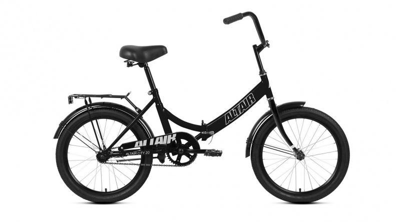 Велосипед ALTAIR CITY 20 (20" 1 ск. рост. 14") 2022, черный/серый