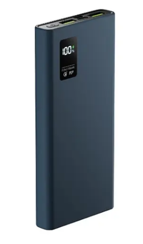 Внешний аккумулятор OLMIO QR-10 10000mAh,22.5W, QuickCharge3.0/PowerDelivery, LCD, т-синий, 044450