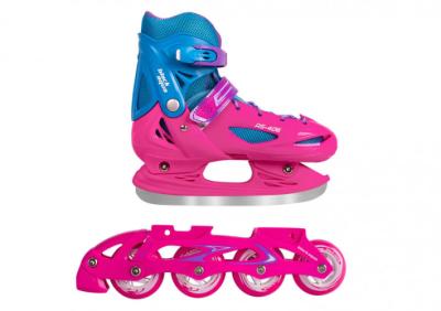 Коньки раздвижные с роликовой платформой BlackAqua AS-406, мультиколор (30-33)