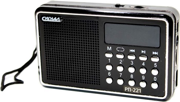 Радиоприемник Сигнал РП-221, FM 88-108МГц, акб 400mA/h, USB/microSD, дисплей