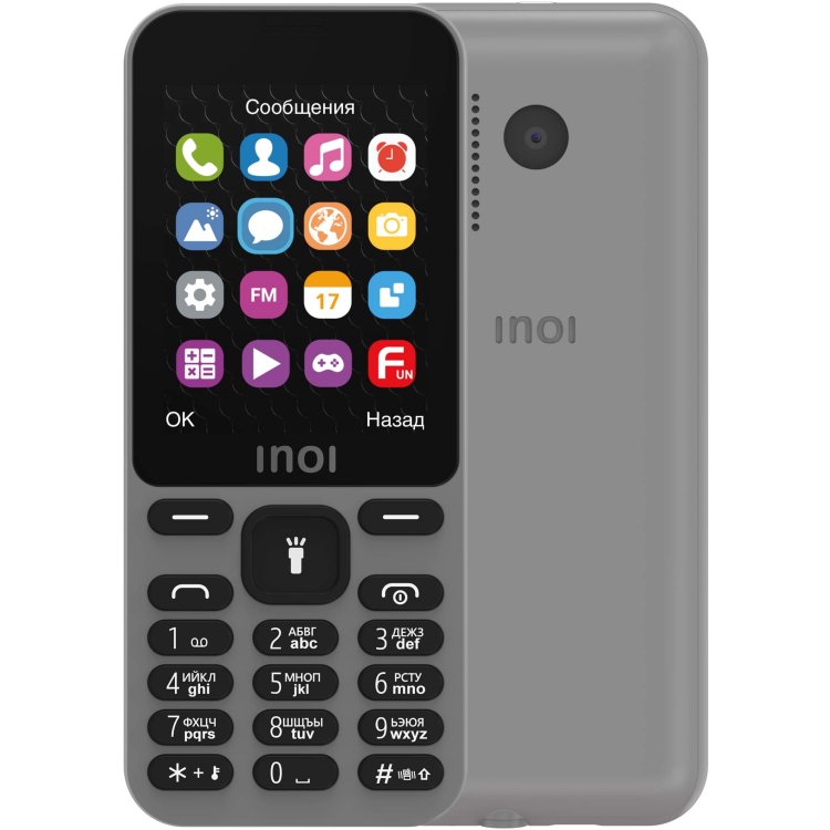 Сотовый телефон INOI 241 темно-серый (2*SIM, 2,4", 320х240, 600 мАч, micro SD до 16 Гб, 0,1Мп)