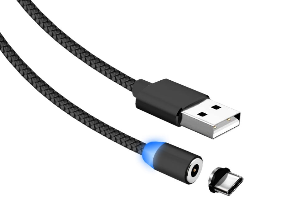 Кабель USB 2.0 - Type C JETACCESS JA-DC36 1м черный(опл.,USB/Type-C,Magnet,2A)