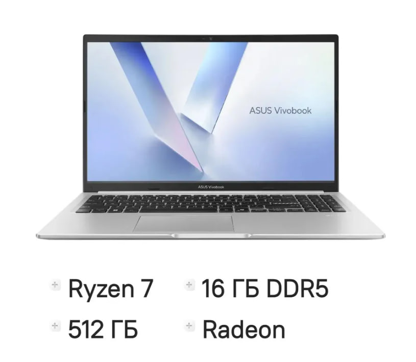 Ноутбук ASUS M1502NAQ-BQ049 <Ryzen 7-170/16Gb/512GB_SSD/15,6"FHD IPS/DOS> 