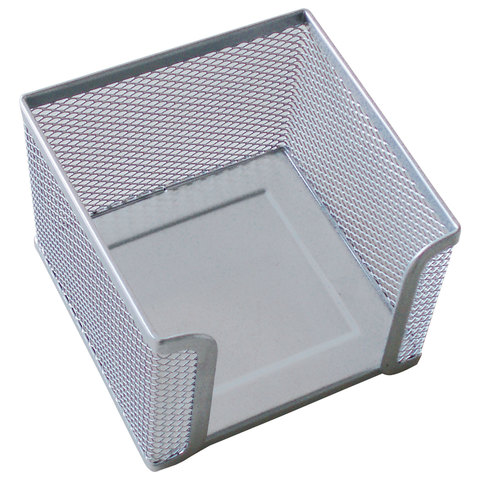 Подставка для бумажного блока BRAUBERG "Germanium" металлическая, 78х105х105мм, серебр, 231945