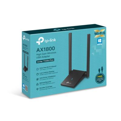 Сетевой адаптер TP-LINK TX20U Plus AX1800 USB 3.0 (внешние 2 ант.) (2.4-5ГГц 574+1201Мбит/с,2x5dBi)