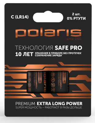 Батарейка Polaris PB LR14 (С) (2шт) Premium 