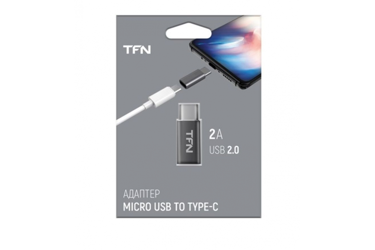 Адаптер USB - Type-C, серый TFN, TFN-AD-MICUSBC