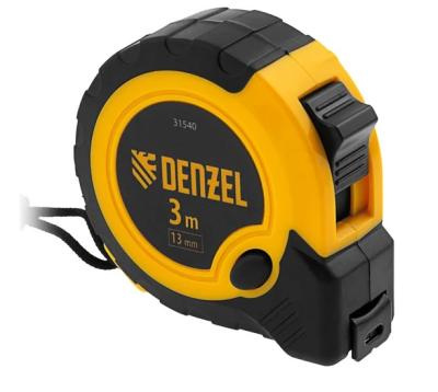 Рулетка Denzel 3м х 13мм, двухкомп. корпус, кнопка-пауза//31540