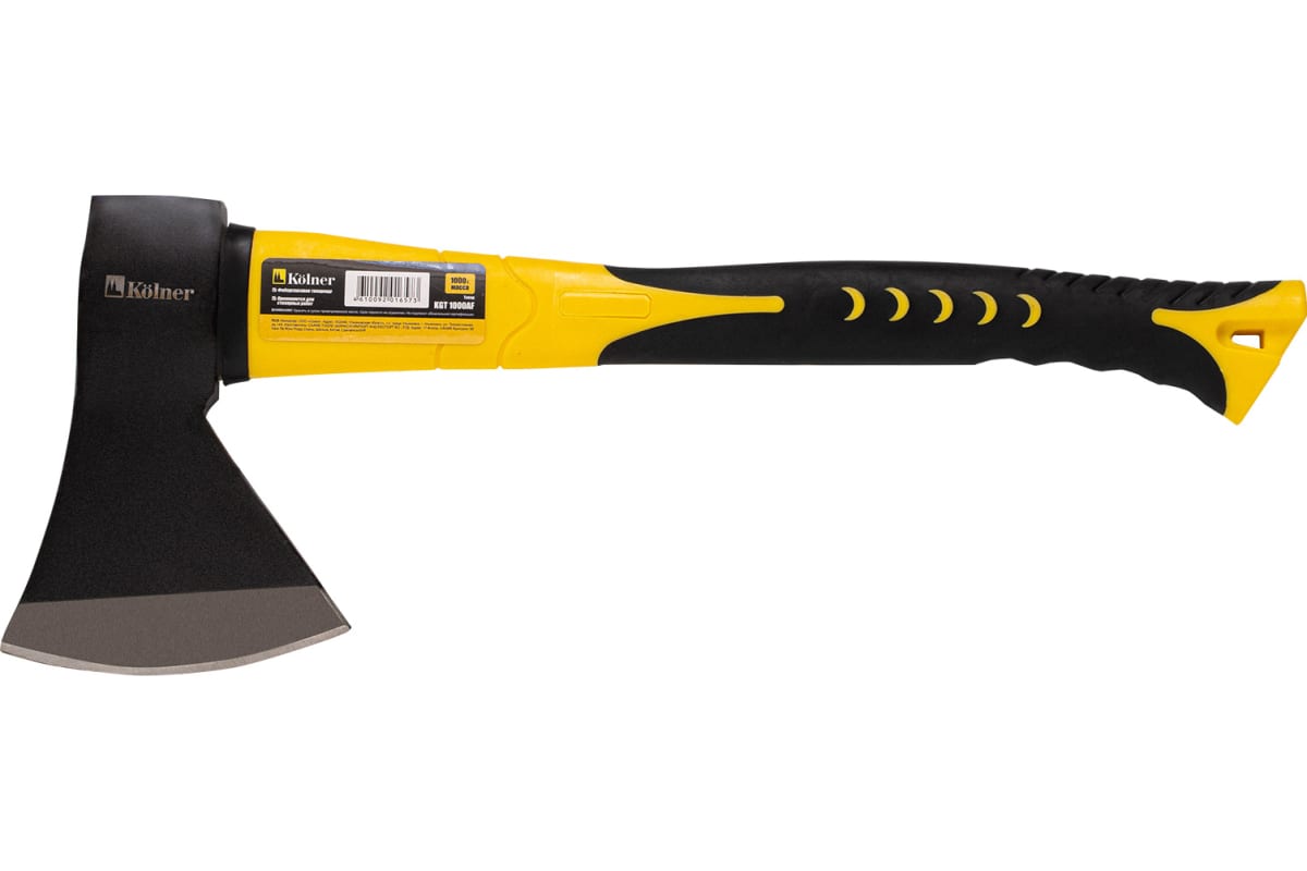 Топор Kolner KGT 1000AF 1000гр длина 430*175*28мм, с фиберглассовым топорищем