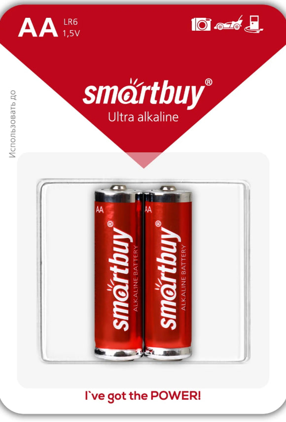 Батарейка Smartbuy LR6 (SBBA-2A02B) алкалиновая, 2 шт/блистер