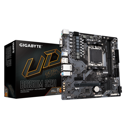 Материнская плата Gigabyte B650M S2H SocketAM5 AMD B650 mATX AC`97 8ch(7.1) GbLAN RAID+VGA+HDMI+DP