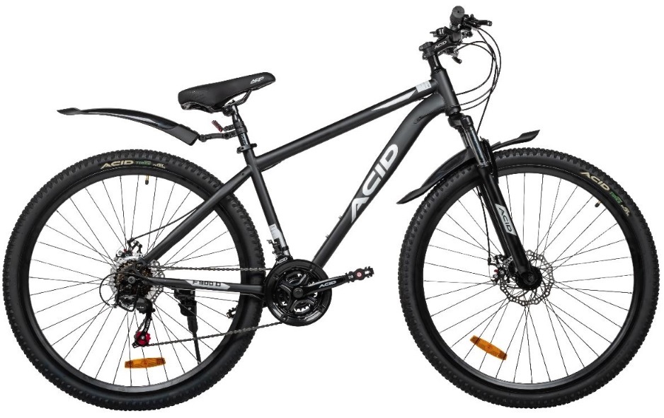 Велосипед ACID F 900 D (29"  21 ск. рост. 19") Black Flat/Silver