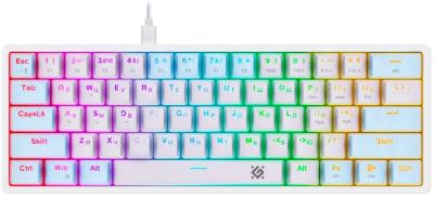 Клавиатура Defender механическая Amox GK-585 RU,радуж,бел/гол,61кн,корич.свичи