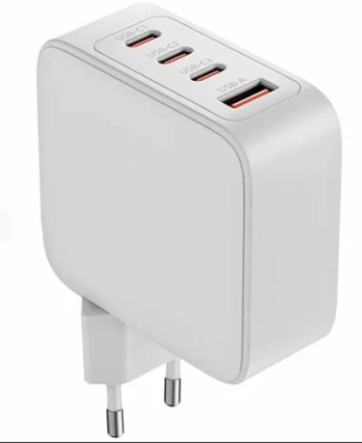 Сетевое ЗУ OLMIO 100W, Type-Cx3 +USB, PowerDelivery, QuickCharge, GAN, белое, OLMIO 045550