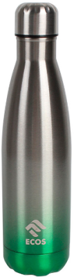 Термобутылка спортивная с трубочкой Ecos , объём: 500 мл, цвет: зелёный градиент