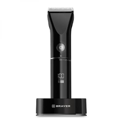 Машинка для стрижки Brayer 3400BR LED-дисплей, 4 насад, турбо, титан. покр, регу. высоты лезвий