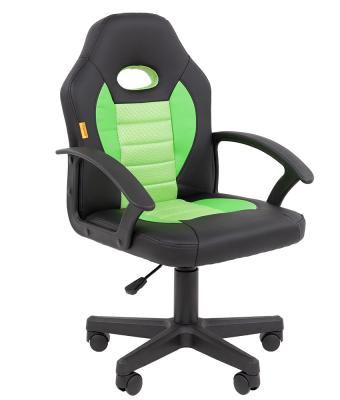 Кресло игровое CHAIRMAN KIDS CH111, черн/зеленый экокожа