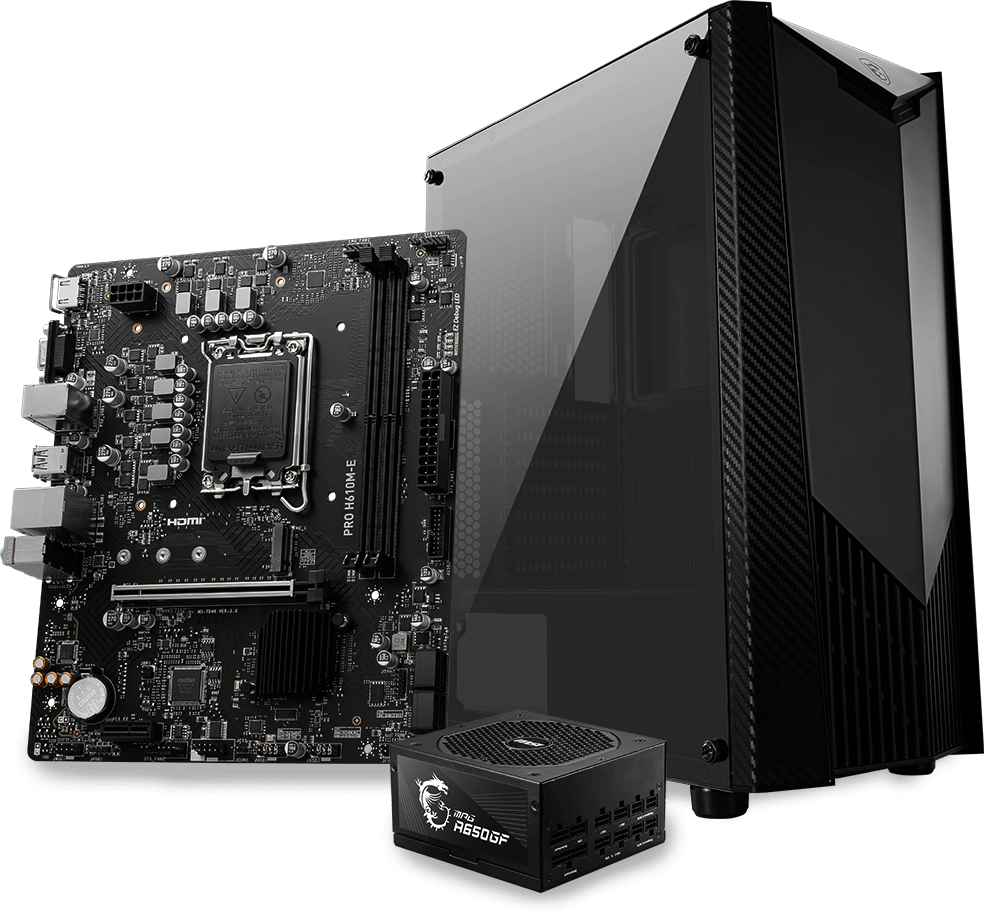 Материнская плата MSI PRO H610M-E DDR5 PCI-E Dsub+HDMI GbLAN SATA MicroATX M.2