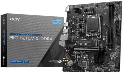 Материнская плата MSI PRO H610M-S DDR4 PCI-E mATX AC`97 8ch(7.1) GbLAN+HDM 2DDR4 M.2